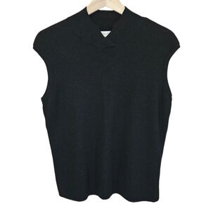 Coldwater Creek Women's Black Silk Blend Sparkle Sleeveless Sweater Size XLarge